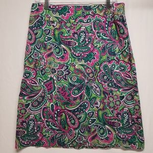 NWOT Talbots SZ 10 Paisley Print 100% cotton skirt